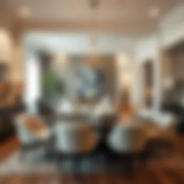 Elegant dining area showcasing contemporary furniture