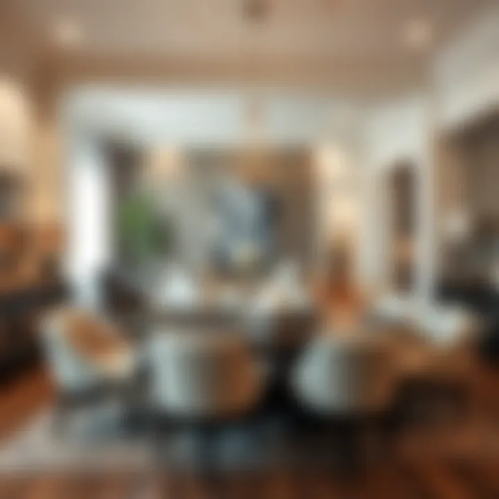 Elegant dining area showcasing contemporary furniture