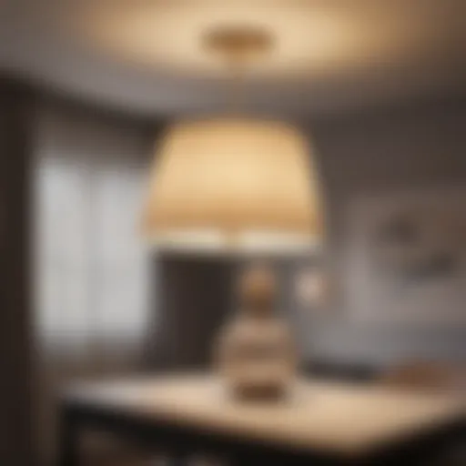 Elegant clip-on lampshade enhancing a ceiling light