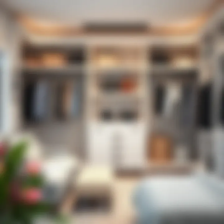 Customized closet layout emphasizing space optimization