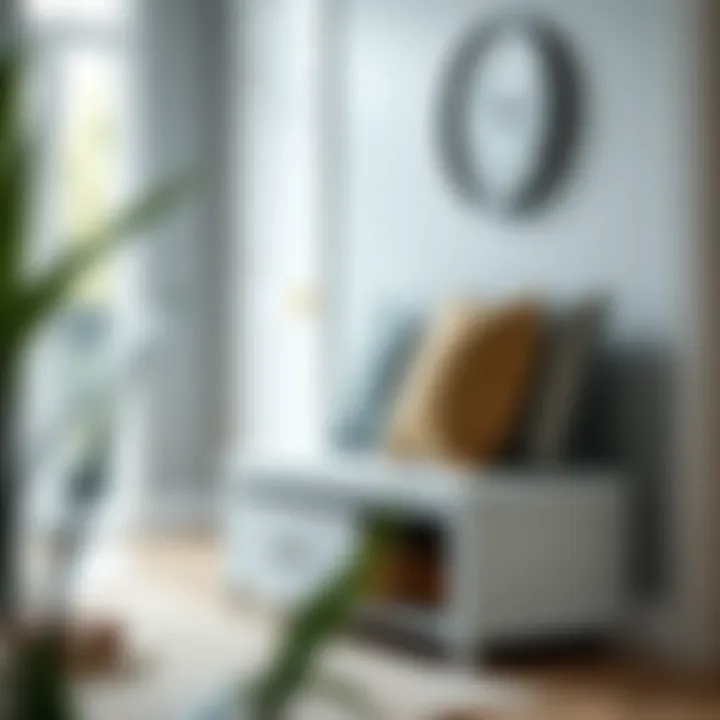 Compact entryway bench with hidden storage