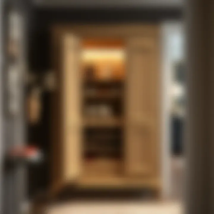 Elegant shoe cabinet in a contemporary entryway