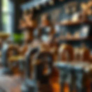 Variety of decorative clamps displayed in a stylish setting