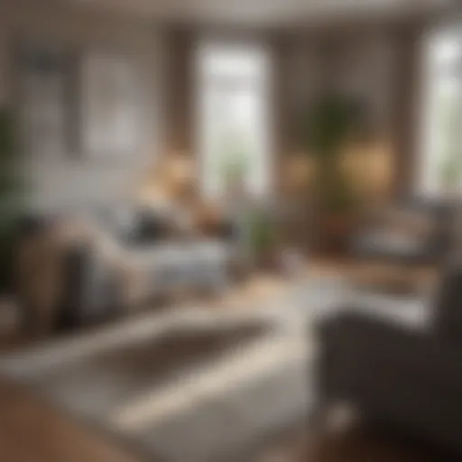 A cozy living room featuring discount furniture elegantly arranged