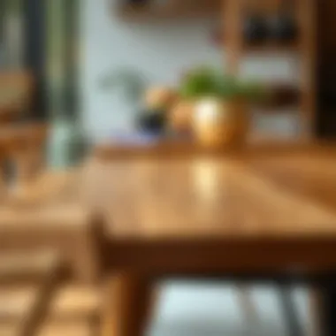 Detail of fine craftsmanship on a wooden bistro table