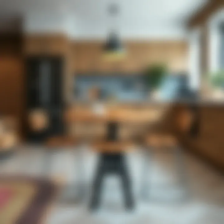 Stylish wooden bistro table set in a modern kitchen