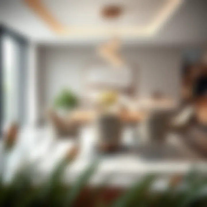 Contemporary design dining room with sleek eight-chair set