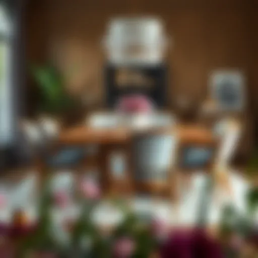 Elegant oak dining table set with eight matching chairs