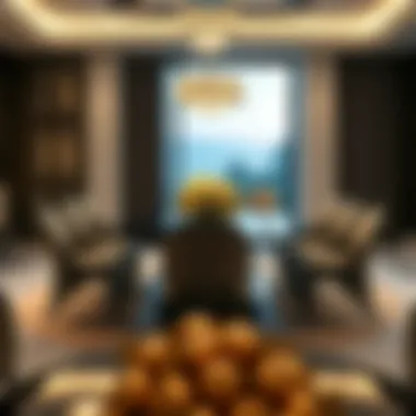 Luxurious dining room with an elegant eight-chair arrangement