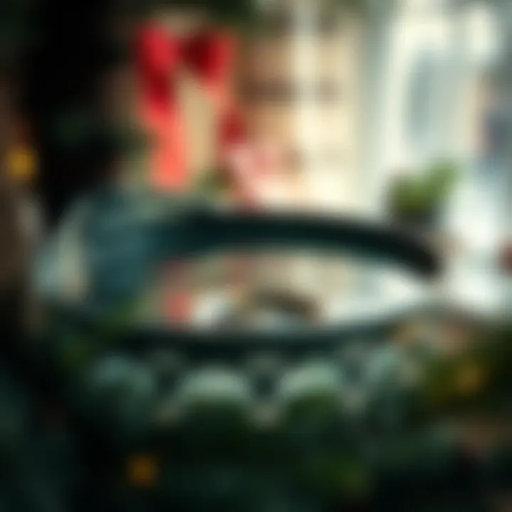 Close-up of a Christmas tree stand filled with water