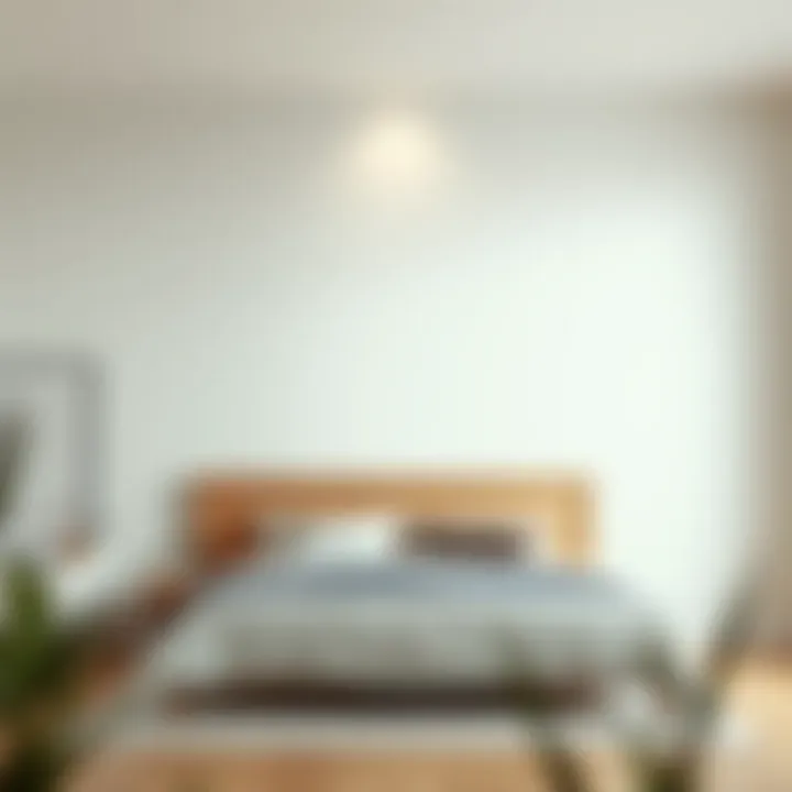 Minimalist wooden freestanding headboard complementing a modern interior