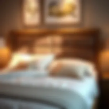 Cozy full size bed with stylish headboard