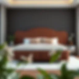 Elegant full size bed with upholstered headboard