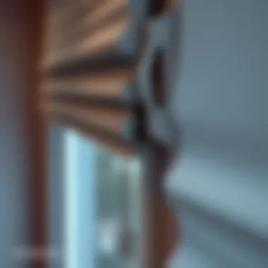 A detailed view illustrating the functional mechanisms of Roman shades.