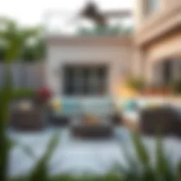 Elegantly designed small patio sectional with built-in storage