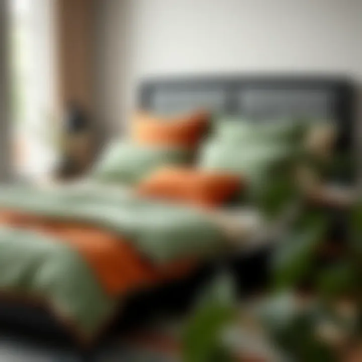 Maintenance tips for green and orange bedding