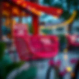 Stylish mesh patio chair with vibrant colors