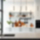 Sleek minimalist kitchen rack showcasing modern design elements