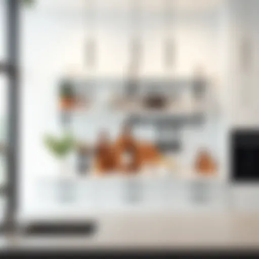 Sleek minimalist kitchen rack showcasing modern design elements