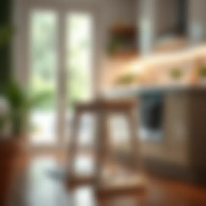 Ergonomic design of a kitchen stool chair enhancing accessibility