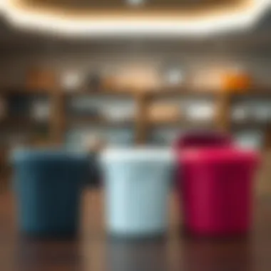 Design variations of large plastic containers with hinged lids