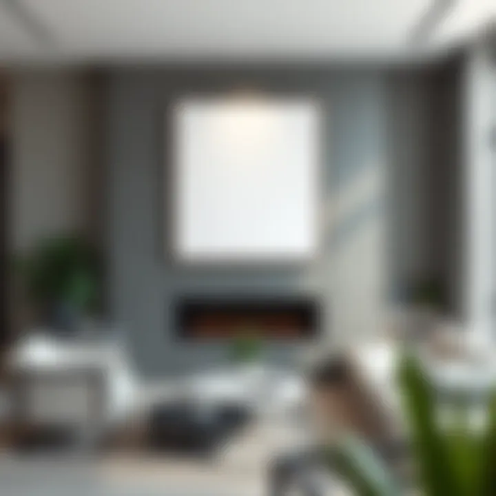 Minimalistic large canvas sign in a stylish setting