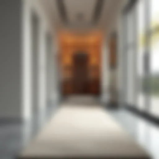 Elegant latex backed runner rug in a modern hallway