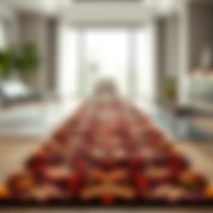 Various styles of latex backed runner rugs displayed