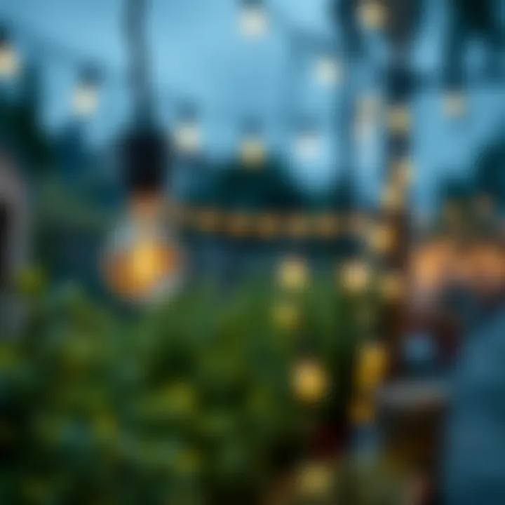 Energy-efficient light bulb garden lights enhancing outdoor ambiance