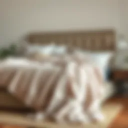 Luxurious lightweight summer blanket draping elegantly over a queen-size bed