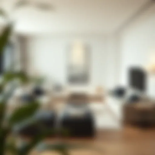 A Study in Minimalism: Living Room Designs Modern minimalist living room furniture showcasing clean lines and neutral tones