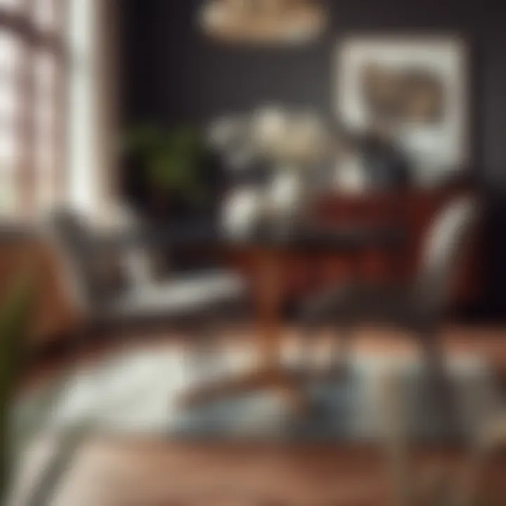 Stylish dining table paired with designer chairs