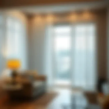 Elegantly designed mesh net door curtains enhancing a modern interior