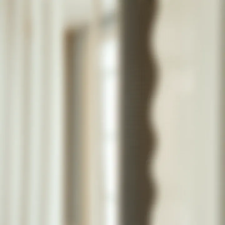 Close-up of the texture and design of mesh net door curtains