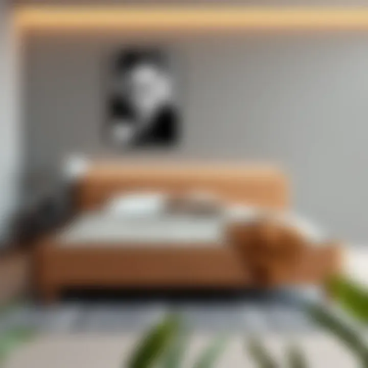 Contemporary twin size bed frame with smart storage solutions