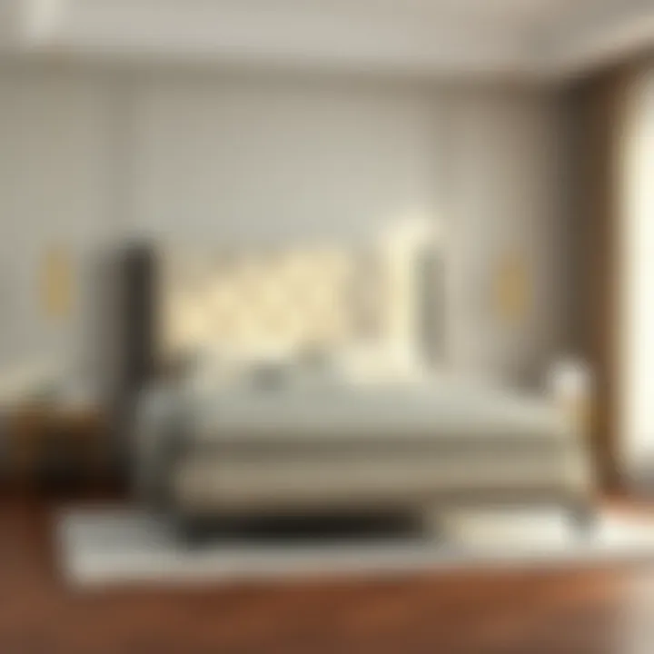 Stylish upholstered twin bed frame showcasing luxury fabric