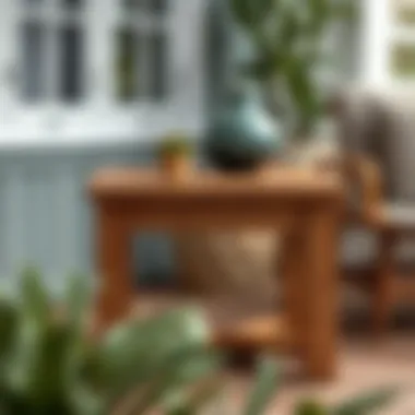 Rustic wooden accent table with a warm, inviting appearance