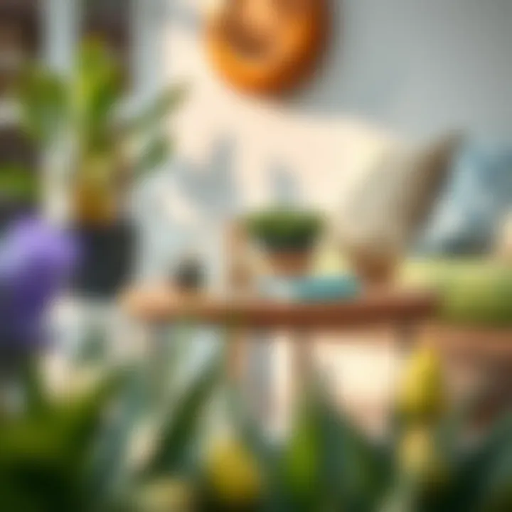 Stylish outdoor accent table adorned with decorative elements