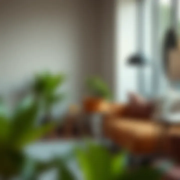 Minimalist metal plant stand with modern decor