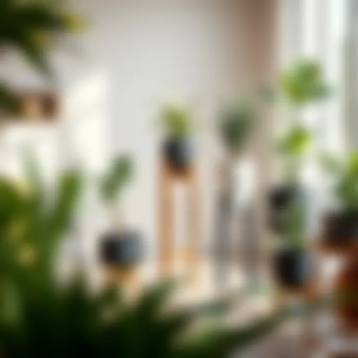 Variety of plant stands in different materials and styles