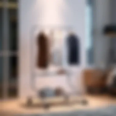 Sleek portable clothing rack with elegant design