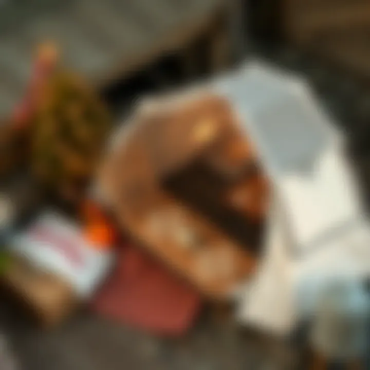 Materials Overview for Quick Shelters An illustration of the materials used in constructing quick pop-up shelters.