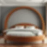 Elegant round wood bed frame showcasing craftsmanship
