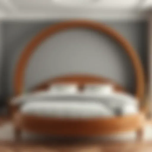 Elegant round wood bed frame showcasing craftsmanship