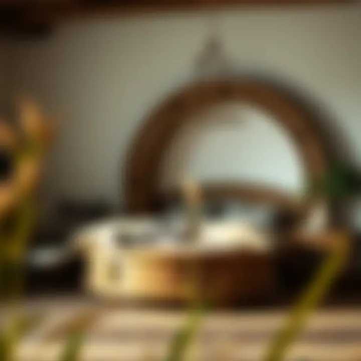 Historical round wood bed frame in a rustic setting