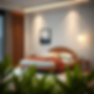 Modern round wood bed frame complementing contemporary decor