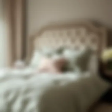 Elegant sage full comforter on a neatly made bed showcasing a tranquil bedroom setting