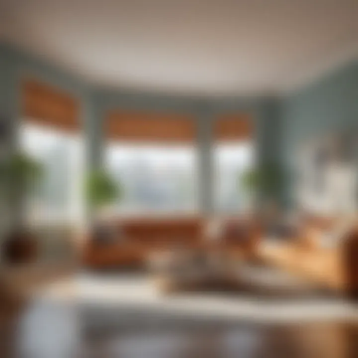 Variety of bottom-up shades displayed in interior design