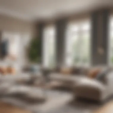 Elegant bottom-up shades enhancing a modern living room