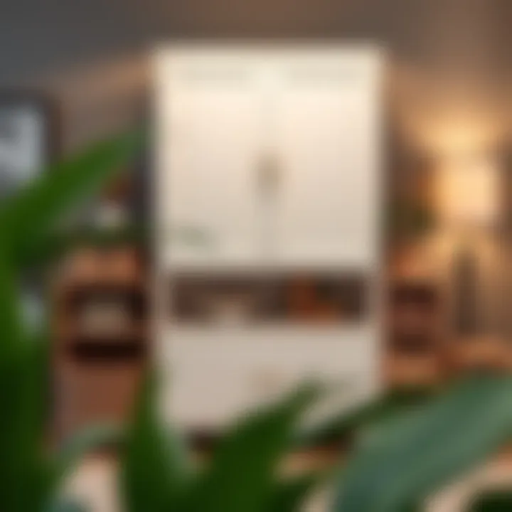 Functional short wide storage cabinet showcasing organization techniques